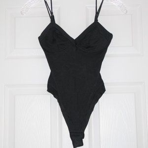 Gianfranco Ferre Logo Bodysuit Stretchy Black Cotton Blend Italy Size IT 3